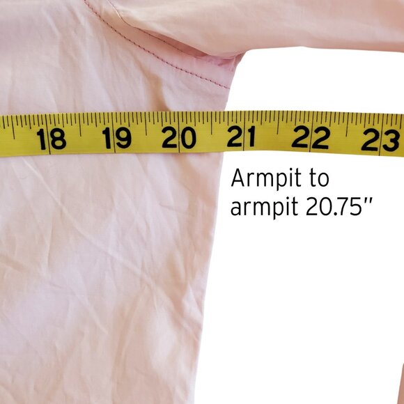 GANNI Vintage Ruffle Trim Peter Pan Collar Baby Pink Cotton Poplin Blouse Sz M/L - Picture 8 of 13